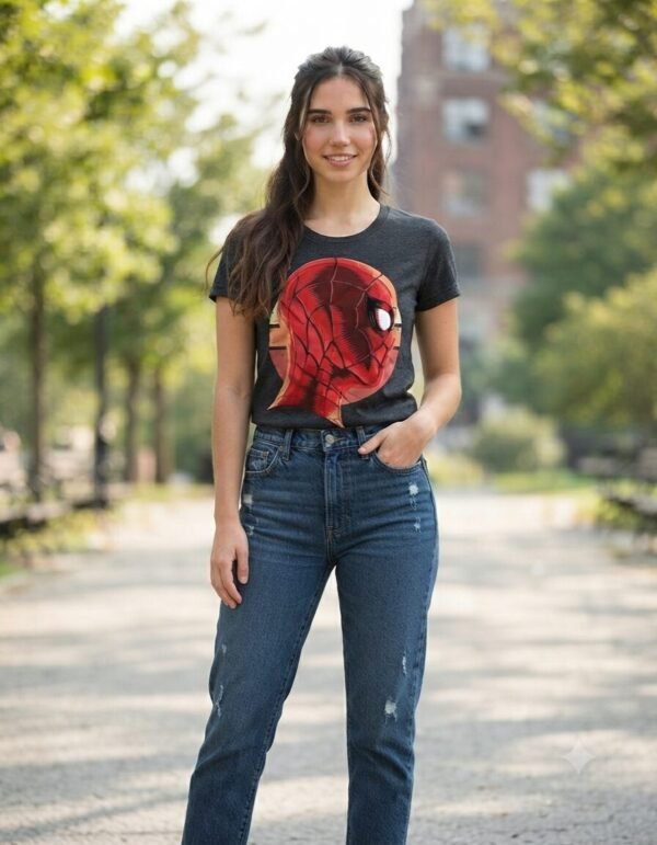 Playera Máscara De Látex Spidey Mujer