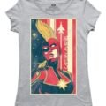 Playera Máscara De Látex Captain Marvel Poster Mujer