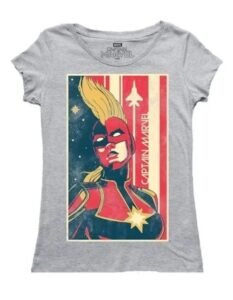 Playera Máscara De Látex Captain Marvel Poster Mujer