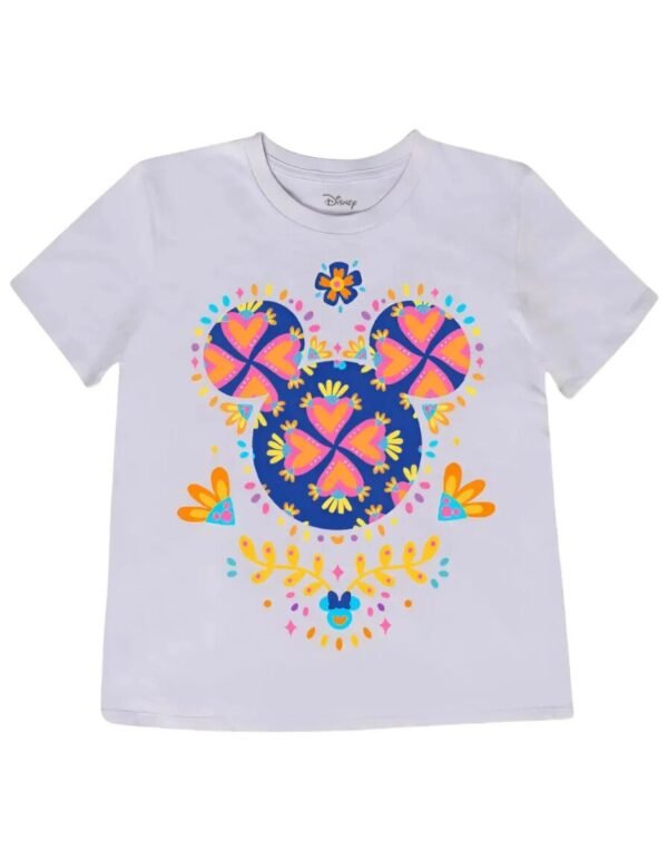 Playera Máscara De Látex Disney Mickey Petalos Mujer
