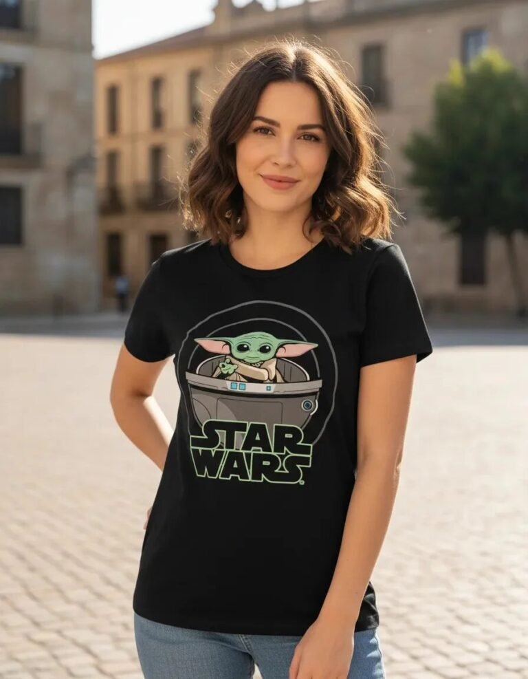 Playera Máscara De Látex Grogu Bubble Mujer
