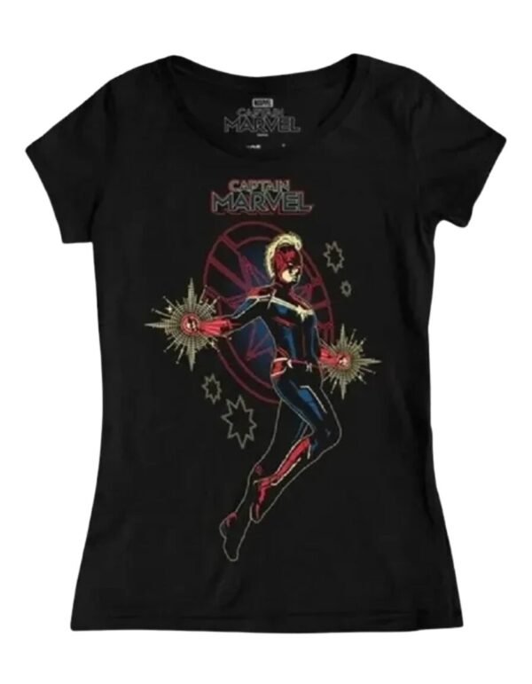 Playera Máscara De Látex Carol Danvers Mujer Playera Máscara De Látex Carol Danvers Mujer