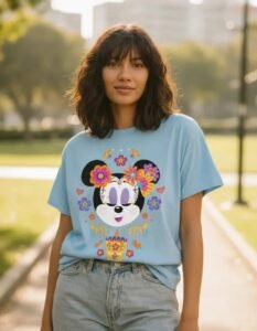 Playera Máscara De Látex Disney Minnie Catrina Mujer