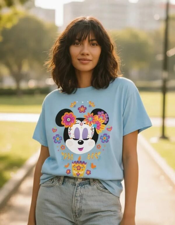 Playera Máscara De Látex Disney Minnie Catrina Mujer