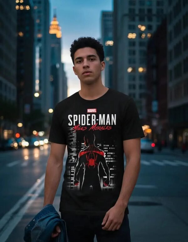 Playera Máscara De Látex Marvel's Miles Morales Hombre Playera Máscara De Látex Marvel's Miles Morales Hombre