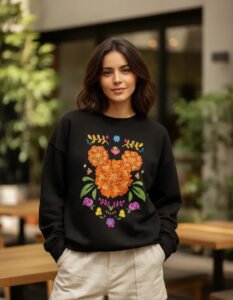 Pullover Máscara De Látex Mickey Cempasúchil Mujer