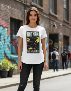 Playera Mascara De Látex Batman 80 Years Mujer