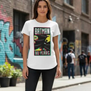Playera Mascara De Látex Batman 80 Years Mujer