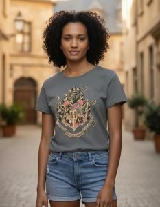 Playera Mascara De Latex Golden Hogwarts Mujer