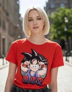 Playera Máscara De Látex Son Goku Kanji Mujer
