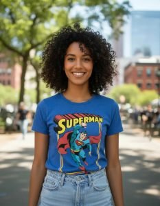 Playera Máscara De Látex Vintage Superman Mujer