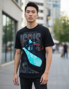 Playera Máscara De Látex Master Swordsman Leveling Hombre