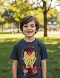 Playera Máscara De Látex Marvel Golden Avenger Niño