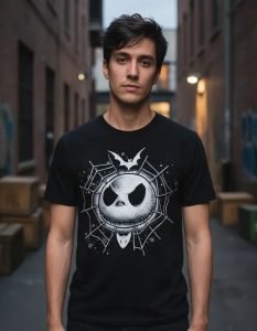 Playera Mascara De Látex Skellington Hombre