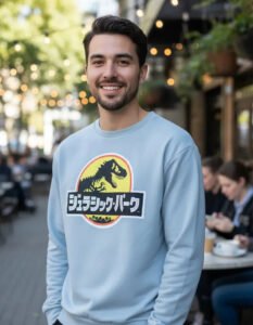 Pullover Máscara De Látex Jurassic Park Katakana Hombre