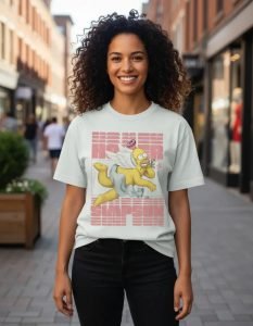Playera Máscara De Látex Los Simpson Homer Angel Mujer
