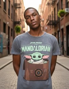 Playera Máscara De Látex Baby Grogu Hombre