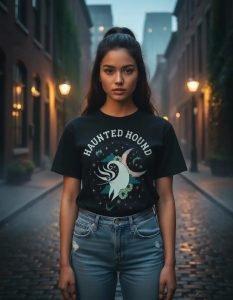 Playera Máscara De Látex Haunted Hound Mujer