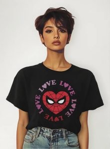 Playera Máscara De Látex Marvel Love Mujer