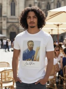Playera Mascara De Látex Selfie Ante El Caballete Hombre