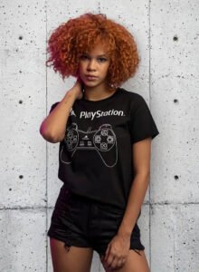 Playera Máscara De Látex Wired Controller Mujer