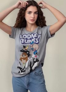 Playera Máscara De Látex Looney Folks Mujer