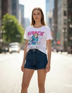 Playera Máscara De Látex Buzz In Space Mujer
