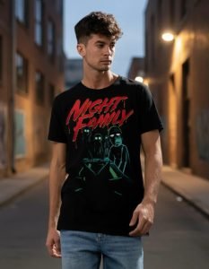 Playera Máscara De Látex Night Family Hombre
