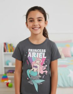 Playera Mascara De Latex Princess Ariel Mldy Niña
