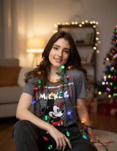 Playera Mascara De Latex Winter Mickey Mujer