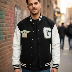 Varsity Jacket Máscara De Látex Star Wars Grogu Hombre