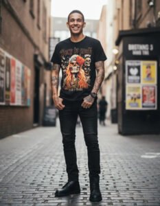 Playera Máscara De Látex Born To Rock Hombre