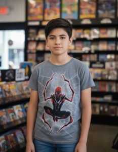 Playera Mascara De Látex Superior Spider-man Niño