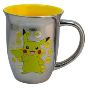 Taza Cerámica Iridiscente Bitono Personajes Animados 470 Ml Color Amarillo Pikachu