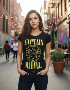 Playera Máscara De Látex Captain Marvel Mujer