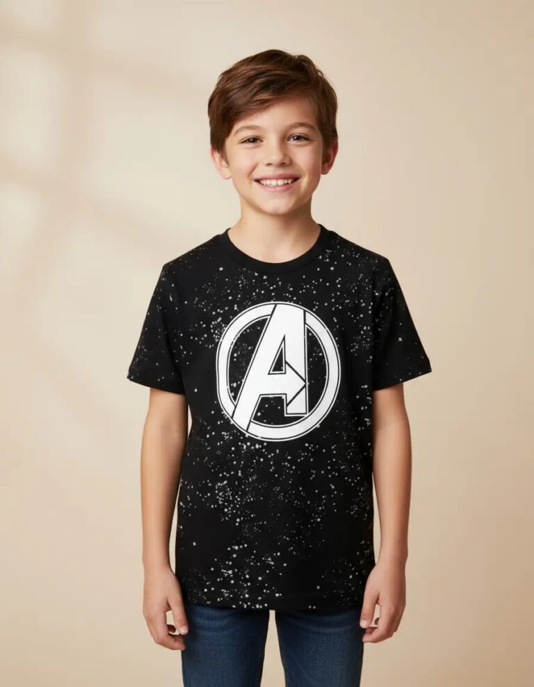 Playera Mascara De Latex Avengers Space Logo Niño