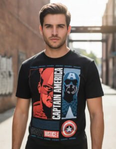 Playera Máscara De Látex Marvel Captain America Hombre