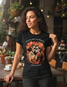 Playera Máscara D Látex Hasta Que La Muerte Nos Separe Mujer