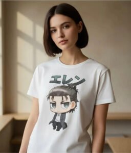 Playera Máscara De Látex Eren Chibi Mujer