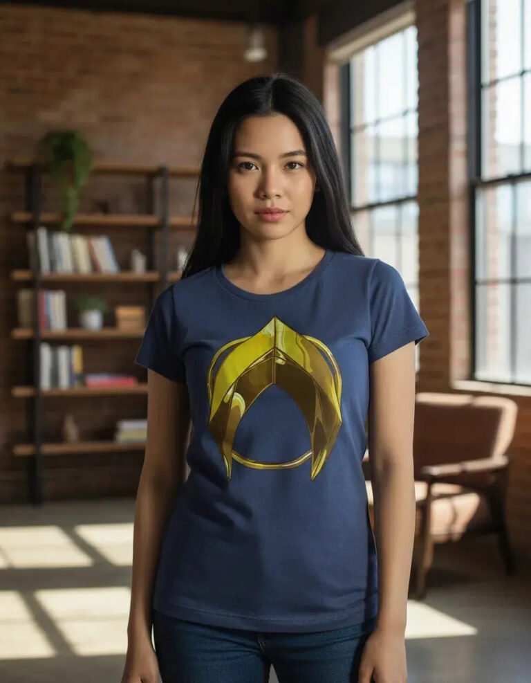 Playera Máscara De Látex Aquaman Logo Mujer