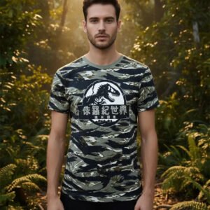 Playera Máscara De Látex Dinosaur Print Hombre