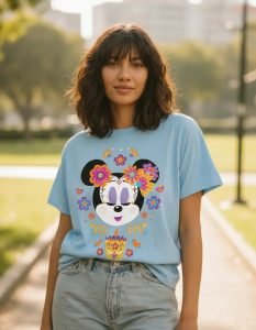 Playera Máscara De Látex Disney Minnie Catrina Mujer