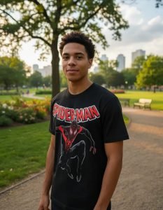 Playera Máscara De Látex Marvel Salto De Fe Hombre