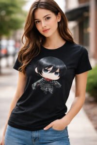 Playera Mascara De Latex Mikasa Chibi Mujer