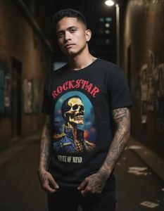 Playera Máscara De Látex Rock Star Hombre