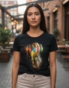 Playera Mascara De Látex Infinity Gauntlet Mujer