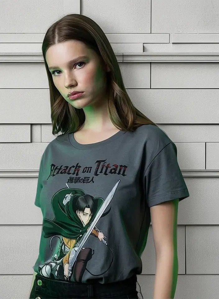 Playera Máscara De Látex Attack Titan Capitán Ackerman Mujer