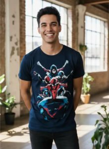 Playera Máscara De Látex Spider-verse Hombre