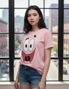 Playera Máscara De Látex Smiley Pat Mujer