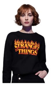 Pullover Máscara De Látex Stranger Things Flames Mujer